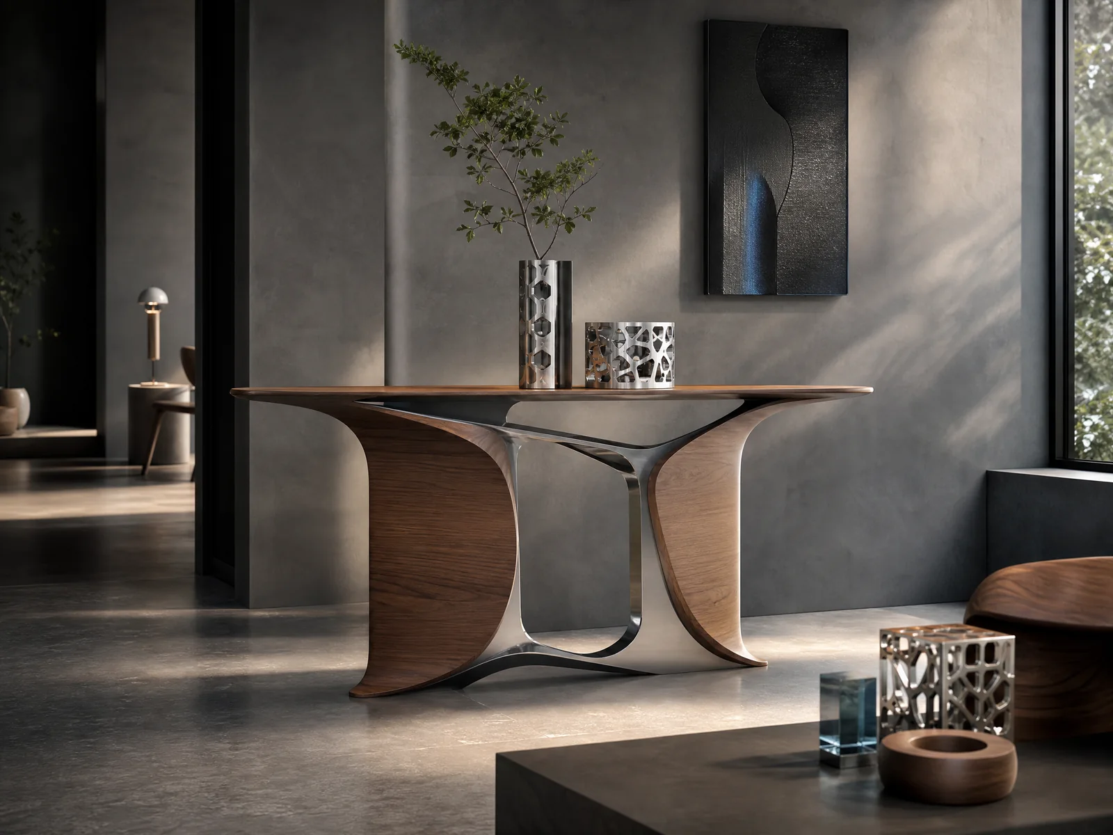 Complementi di design su misura in legno, metallo e vetro